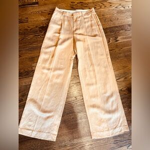 Banana Republic Women’s Italian Satin Wide-Leg Rich Golden Brown Trousers NWOT